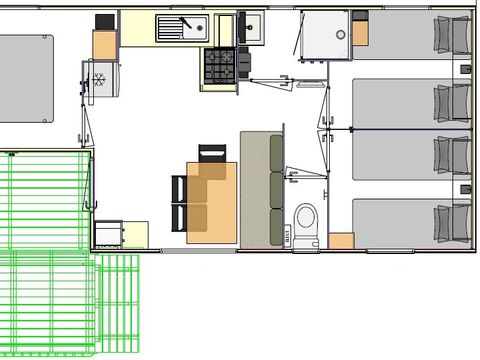 MOBILHOME 4 personnes - BERGAME 4 places - n°22, n°24 et 32