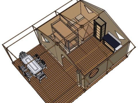 Tente en toile et en bois 5 personnes - Lodge Canada