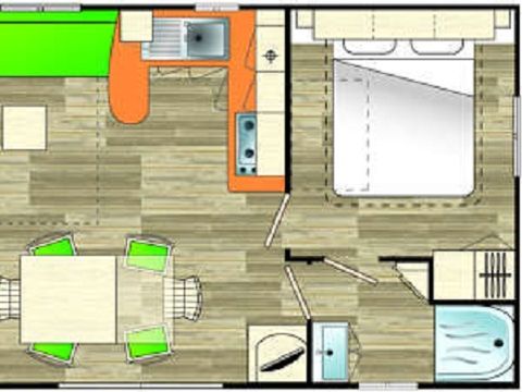 MOBILHOME 6 personnes - 3 chambres Argent (SUPER CORDELIA)