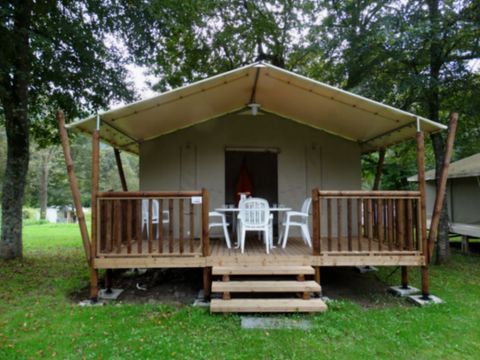 Tente en toile et en bois 5 personnes - Wood Lodge