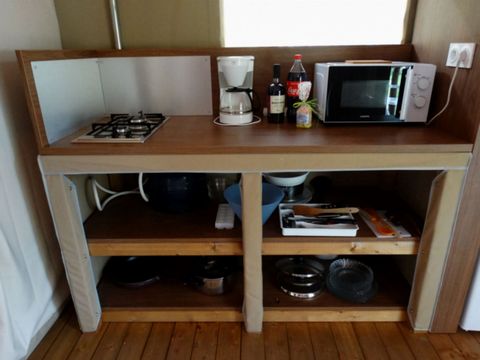 Tente en toile et en bois 5 personnes - Wood Lodge