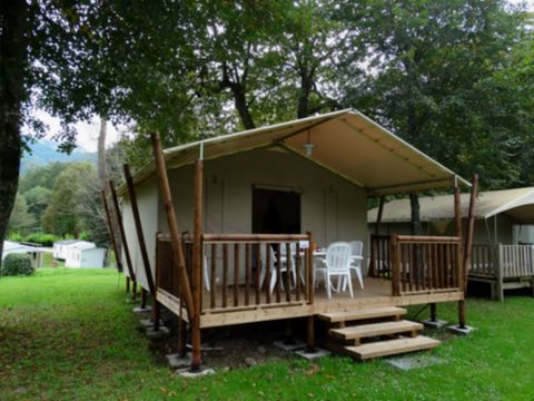 Tente en toile et en bois 5 personnes - Wood Lodge