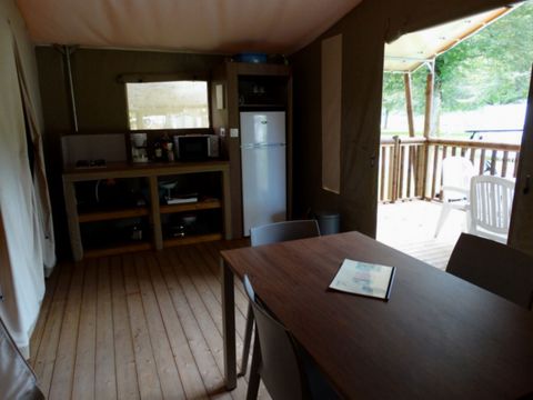 Tente en toile et en bois 5 personnes - Wood Lodge