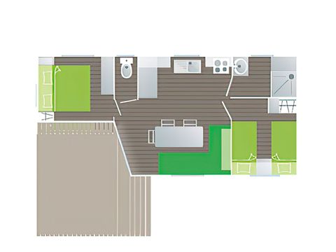 MOBILHOME 4 personnes - Mobil Home 2 chambres Argent (Trigano)