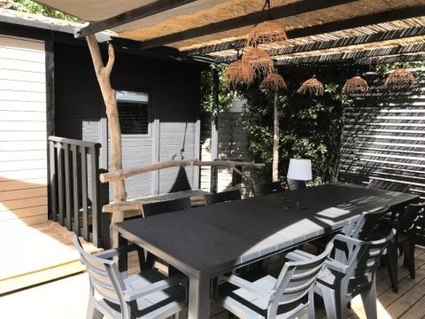 Mobilhome 10 personnes - Cabanon Tribu 5 Pièces 10 Personnes Climatisé + TV