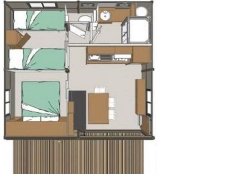 Chalet 5 personnes - Morea - 25M² - 2 chambres - Clim - Terrasse