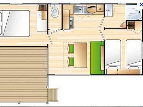 MOBILHOME 6 personnes - MEDITERRANEE 2 Ch Clim et TV