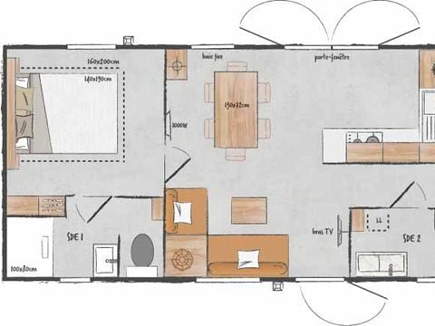 MOBILHOME 6 personnes - Cottage Signature + Jacuzzi