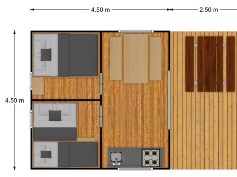 Tente en toile et en bois 5 personnes - Eco-Lodge - SAVANE
