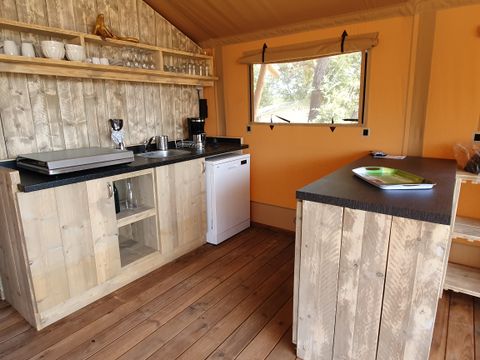 Tente en toile et en bois 6 personnes - Eco-Lodge - WOODY - 3 chambres
