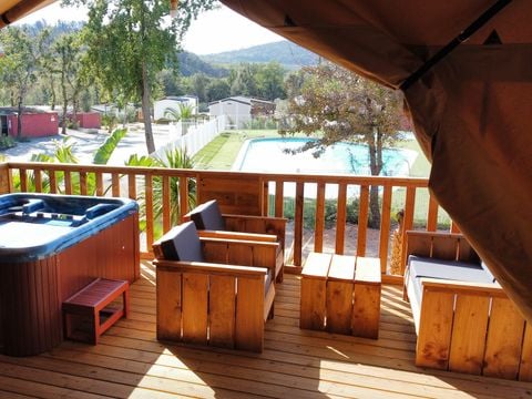 Tente en toile et en bois 6 personnes - Eco-Lodge - WOODY - 3 chambres