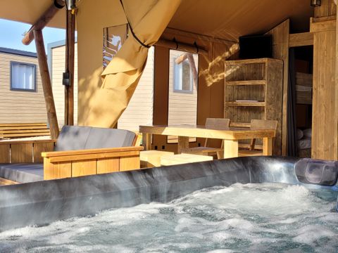 Tente en toile et en bois 4 personnes - Eco-Lodge - WOODY - 2 chambres
