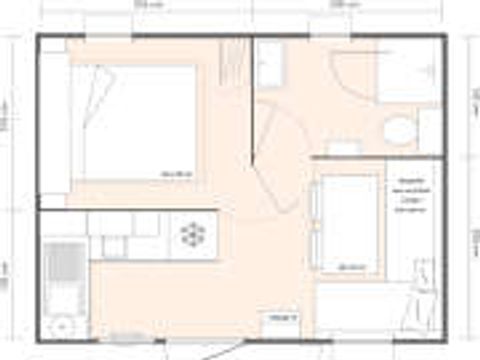 Mobilhome 5 personnes - Confort 28m² - 2 chambres - TV - Clim
