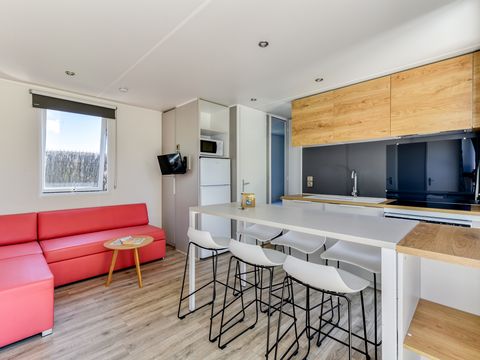 Mobilhome 6 personnes - Premium Plus 33m²- - 3 chambres - +TV+Clim+Draps+Serviettes+Lits faits+Ménage final inclus