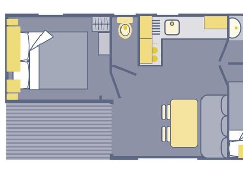 MOBILHOME 4 personnes - Loggia - 25m² - 2 chambres - climatisé
