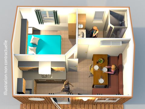 Hébergement 2 personnes - Éco-cabane 20m² - climatisé - 1 chambre