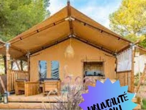 Tente en toile et en bois 4 personnes - Insolite Confort (2 chambres,WC/SDB)