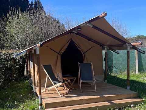 BUNGALOW TOILÉ 4 personnes - Insolite Team Essentiel:  3 chambres, SDB, Cuisine et dépendance tente avec lit double - prix pour 4 personnes