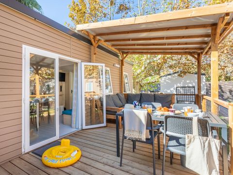 MOBILHOME 8 personnes - Premium | 3 Ch. | 6/8 Pers. | Terrasse Lounge | 1 SDB | Clim.