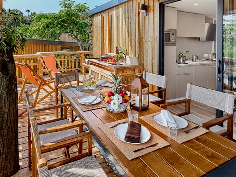 Mobilhome 6 personnes - Lodge Luxe Vue Panoramique - 2 à clim. Plancha