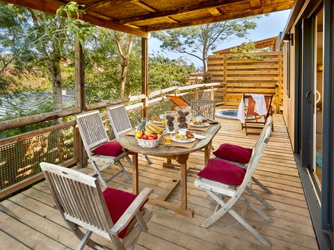 Mobilhome 6 personnes - Lodge - 2 à Vue mer clim. Plancha