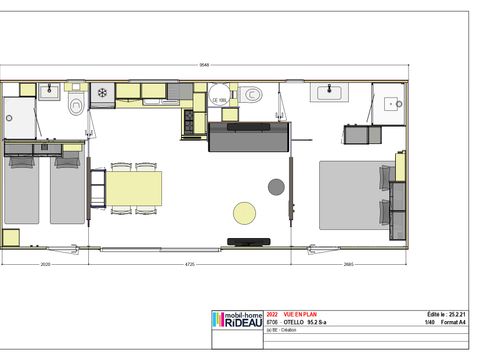 MOBILHOME 4 personnes - NEW 2023 // Mobil Home Premium 36m² 2 chambres + 2SDB + Terrasse couverte + TV + LV