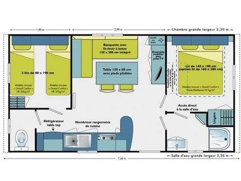 MOBILHOME 6 personnes - MH2 SUPER MERCURE 28 m²
