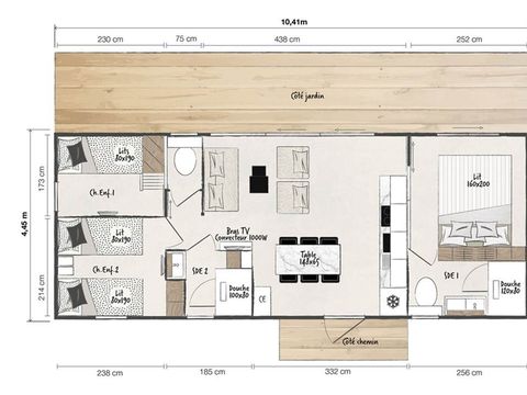 MOBILHOME 6 personnes - NEW KEY-WEST 2026 6Pers. 3Ch. 2Sdb.