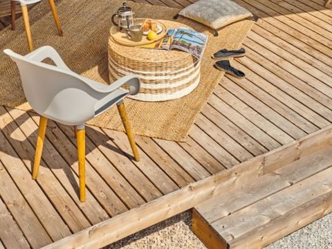 Tente en toile et en bois 4 personnes - Lodge Safari (Photos non contractuelles : en cours d'installation)