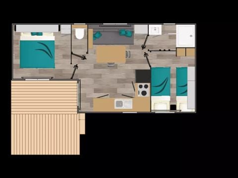 MOBILHOME 4 personnes - Cottage Socoa 3 Pièces 4 Personnes Climatisé + TV