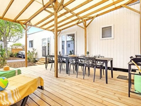 Mobilhome 8 personnes - Cottage Ibardin - 5 Pièces - Climatisé - TV