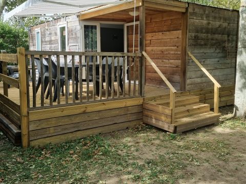 MOBILHOME 4 personnes - Cottage Bois Confort - 2 chambres - clim - 25m² -