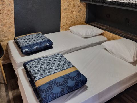 TENTE TOILE ET BOIS 3 personnes - Cabane bois Glamping sous toile saharienne