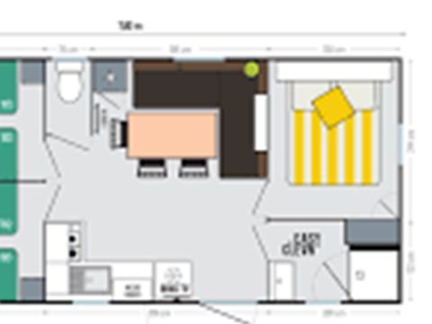 MOBILHOME 6 personnes - Mobil-home Bois Confort 32m² - 3 chambres - Terrasse semi-couverte - TV