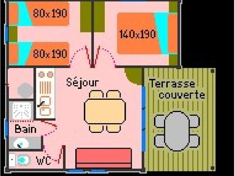 MOBILHOME 6 personnes - Chalet Bois Premium 31m² - 2 chambres - Terrasse couverte - TV - LV - Climatisation