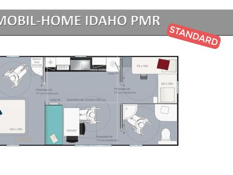 MOBILHOME 4 personnes - IDAHO. STANDARD (PMR)