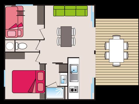 CHALET 6 personnes - CHALET GRIOTTE 30 m² 2 CHAMBRES A