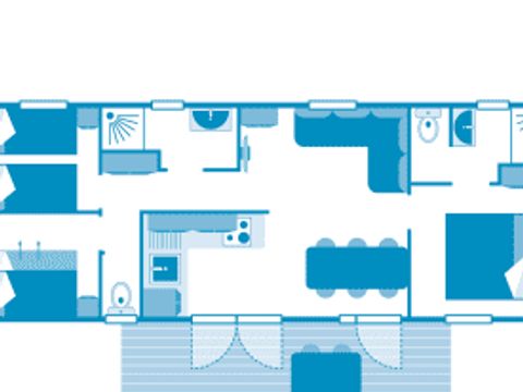 MOBILHOME 6 personnes - Cottage 6p 3ch 2SdB ****