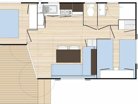 MOBILHOME 4 personnes - Le Plein Air 2 chambres 29m² (4 adultes maxi - animaux interdits - non fumeur)