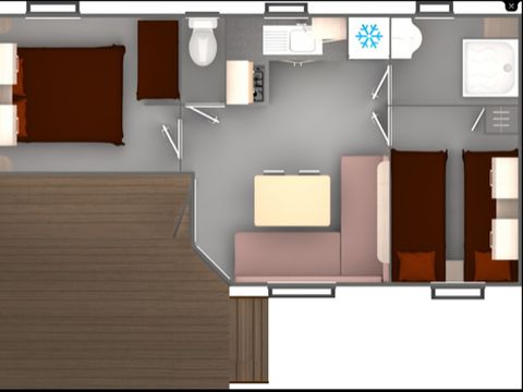 Mobilhome 4 personnes - 2 chambres CLASSIQUE