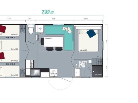 Mobilhome 6 personnes - 3 Chambres PREMIUM / CLIM+TV