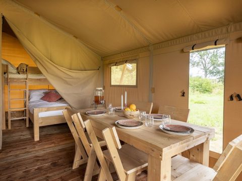 Tente en toile et en bois 5 personnes - Tente Lodge COCOONING 2 Chambres sans sanitaires