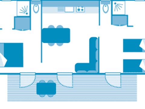 MOBILHOME 4 personnes - Cottage 4p 2ch 2SdB clim ****