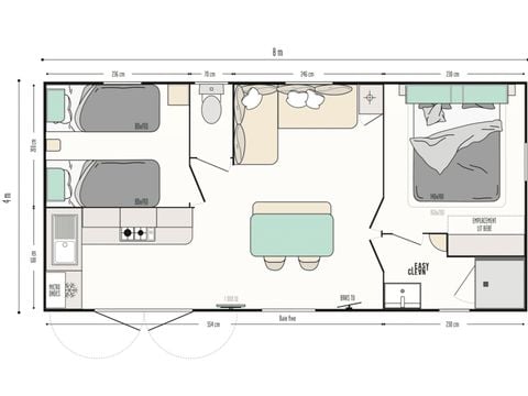 MOBILHOME 4 personnes - Premium 2 Chambres