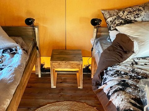 Tente en toile et en bois 2 personnes - Lodge Mini sur pilotis
