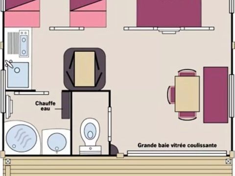 MOBILHOME 5 personnes - Mobil-Home Pêcheur 3 Pièces 5 Personnes + TV