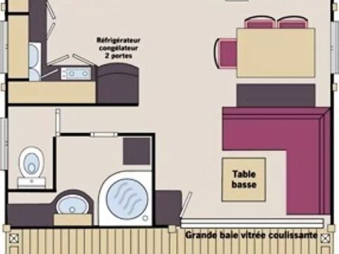 MOBILHOME 5 personnes - Mobil-Home Forêt L 3 Pièces 5 Personnes + TV