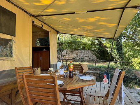 Tente en toile et en bois 4 personnes - Tente Marquise 2 chambres