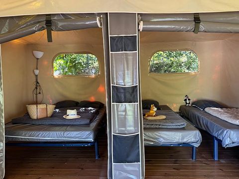 TENTE TOILE ET BOIS 4 personnes - Tente Marquise 2 chambres