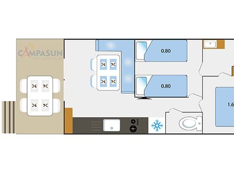 MOBILHOME 4 personnes - Cottage Premium - 27m² - 2 Chambres